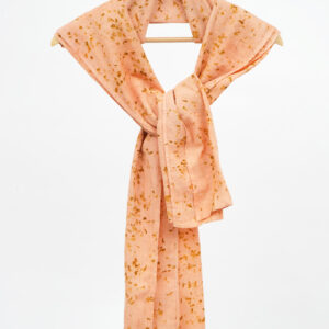 Eco-printed Kala Cotton Stole -  Peach with Yellow