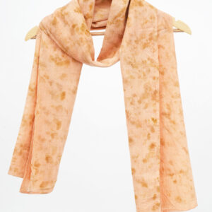 Eco-printed Kala Cotton Stole -  Peach with Green