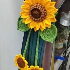 Handmade Crochet Sunflower Curtain Tieback