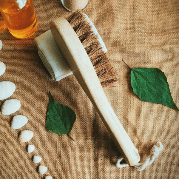 Eco-Friendly Coconut Fiber Dry Body Brush with Bamboo Handle - Image 4