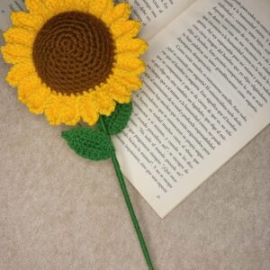 Handmade Crochet Sunflower Stem – Single Piece