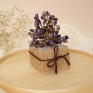Amethyst Crystal Tree with Jute Base 150 beads