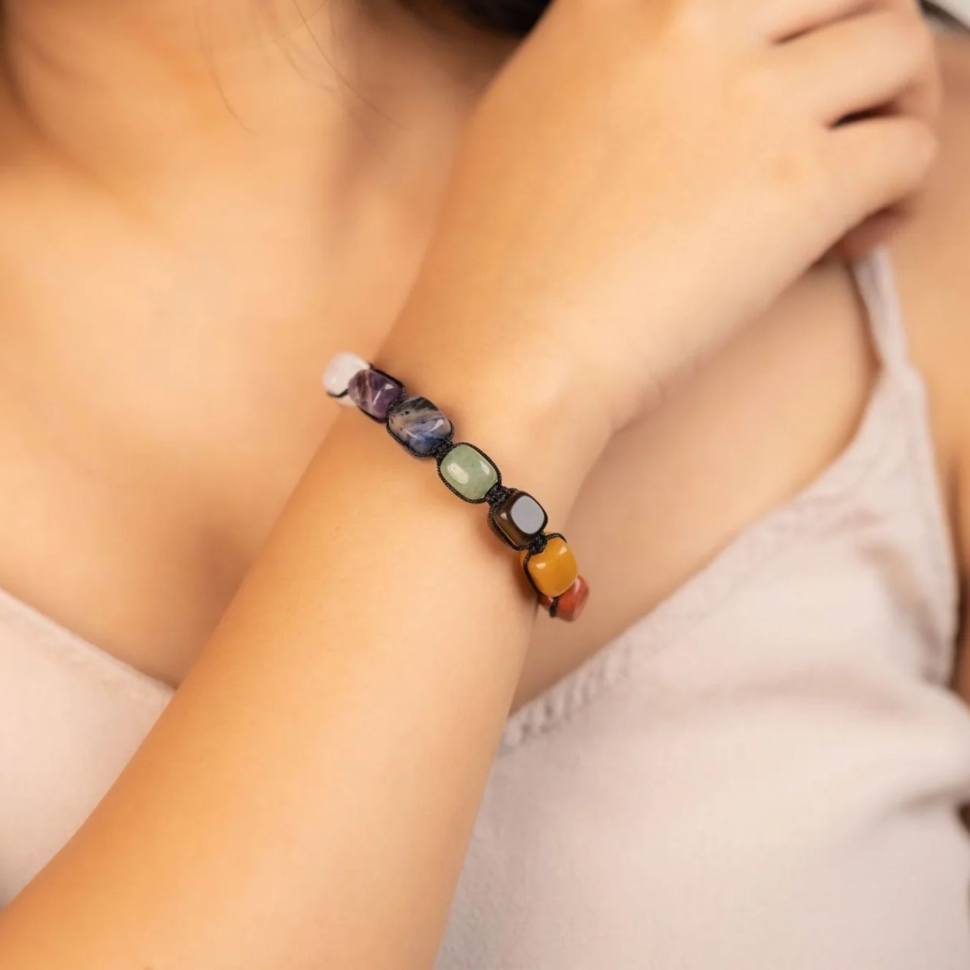 7 Chakra Crystal Tumble Thread Bracelet