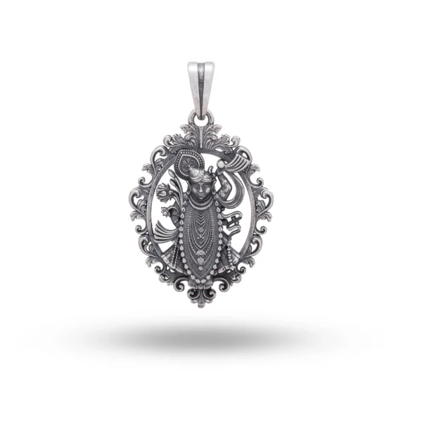 Shrinathji Lord Krishna 925 Sterling Silver Pendant
