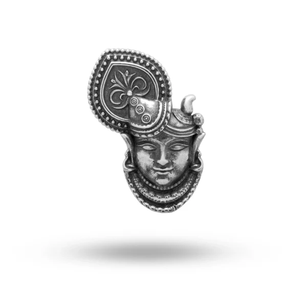 Shrinathji Mukharvind Face Nathdwara Lord Krishna Hindu God Pendant 925 Silver