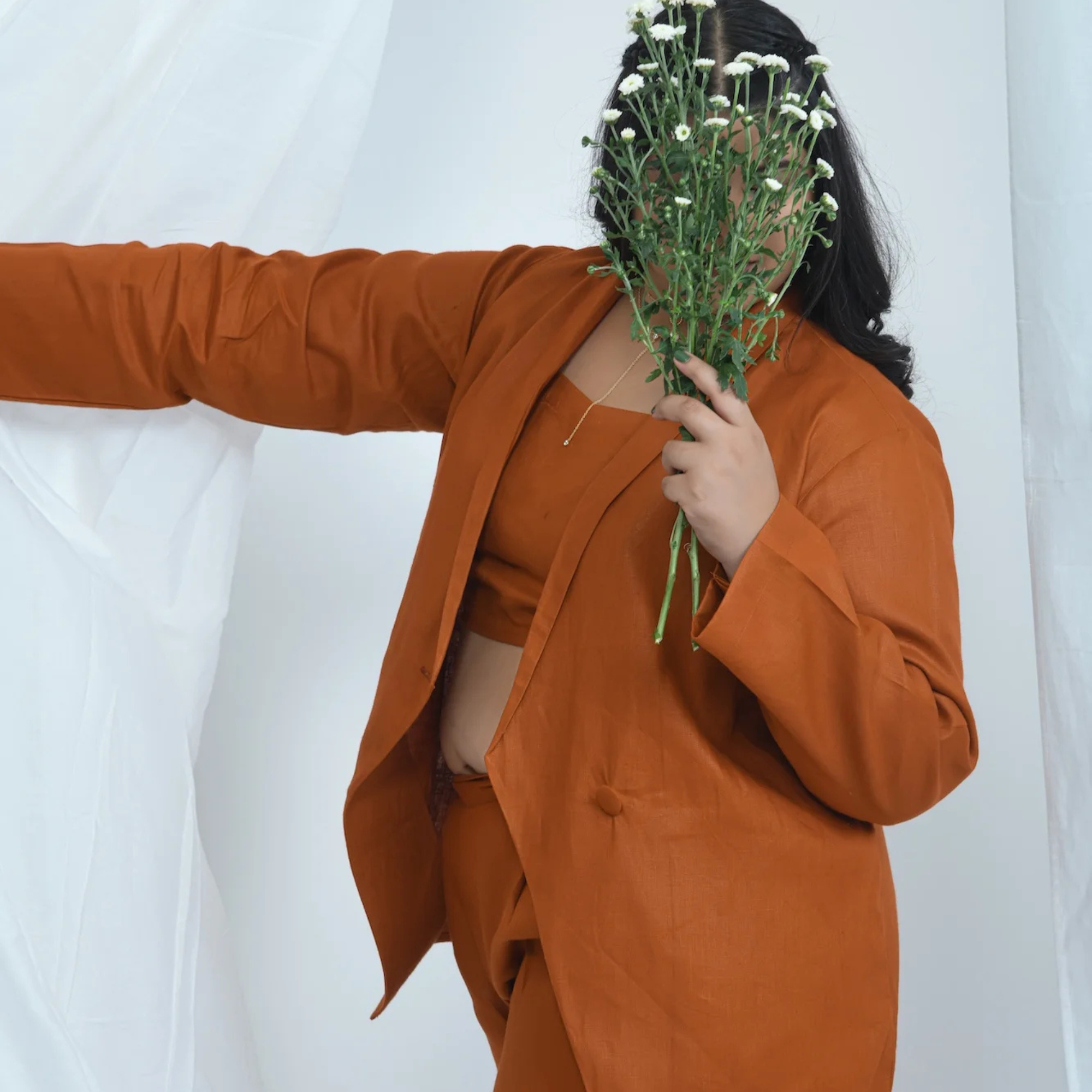 Hemp Blazer-Look Overshirt | LIMITED EDITION Rust