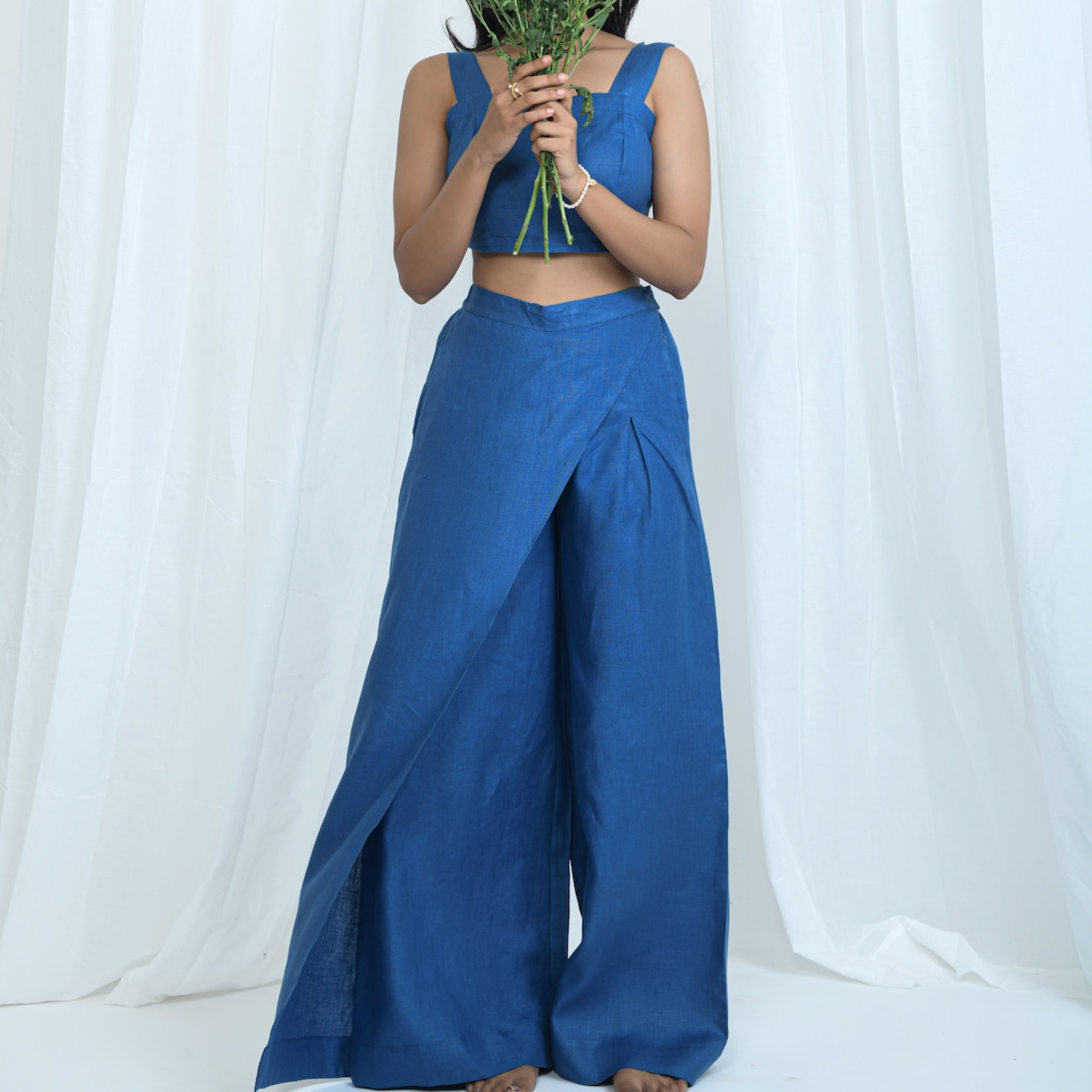 Hemp Skort-Style Long Pants | Relaxed fit